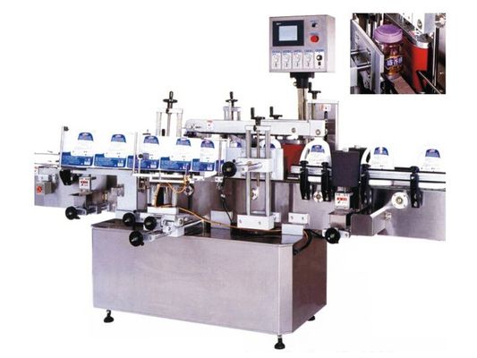 Empaquetadora de la etiqueta 304SS, máquina de etiquetado de la etiqueta engomada del lado del doble del PLC 100bpm
